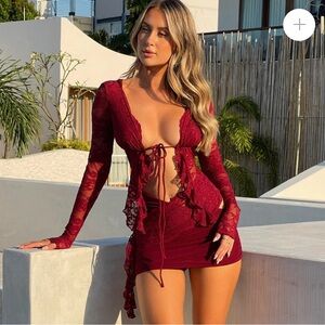 Outcast Ainsley skirt cherry red